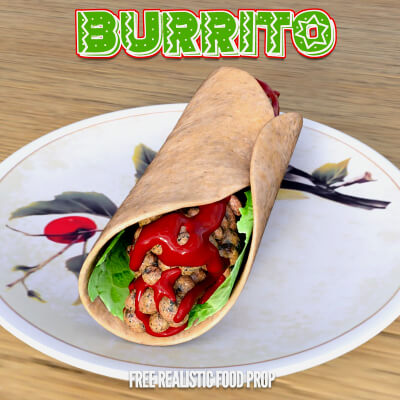 Free Realistic Burrito Mexican Food Prop by Pawngame