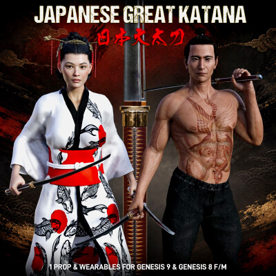 Japanese Great Katana for Genesis 9 and Genesis 8 by Pawngame