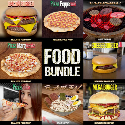 Realistic Food Props Bundle by Pawngame