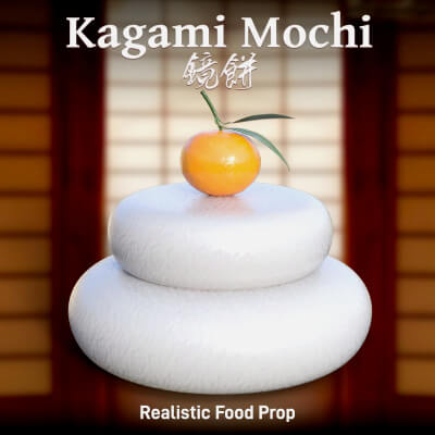 Realistic Japanese Kagami Mochi