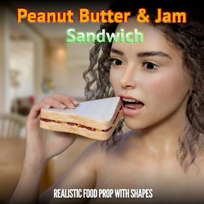 Realistic Peanut Butter and Jam Sandwich Prop