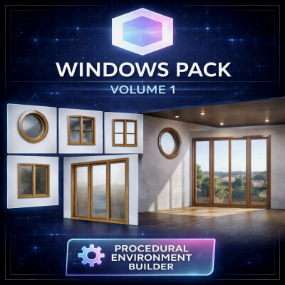 Windows Pack Volume 1 for Room Builder - Free Daz Content by Pawngame