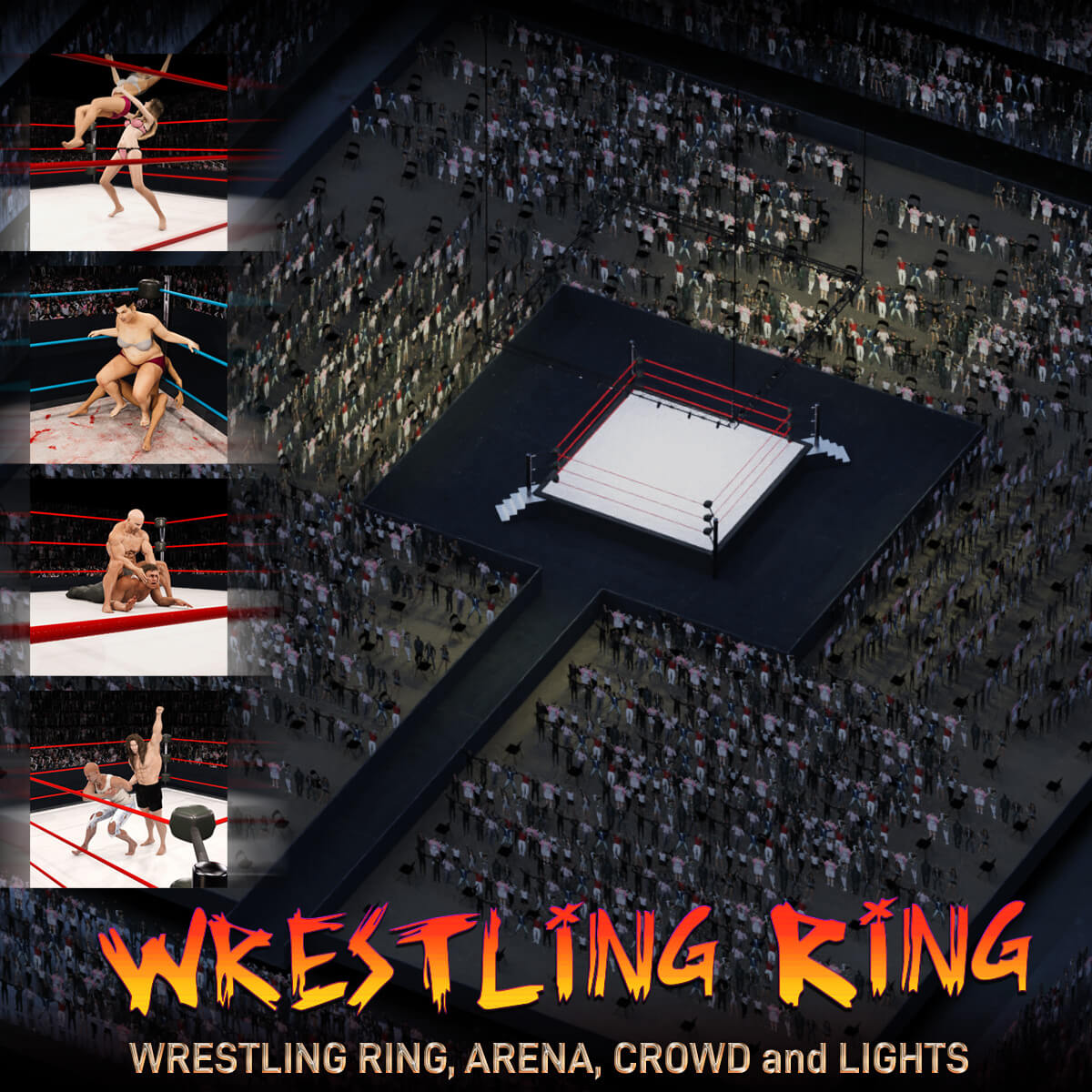 Wrestling Ring With Poses for Genesis 8 - Daz Content by Pawngame
