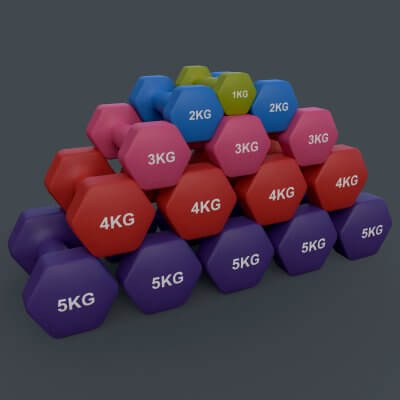 1-5KG Women Hexagon Dumbbell V2 - Neoprene Coated