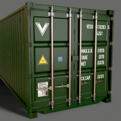 40 Ft Shipping Cargo Container - Green Dark