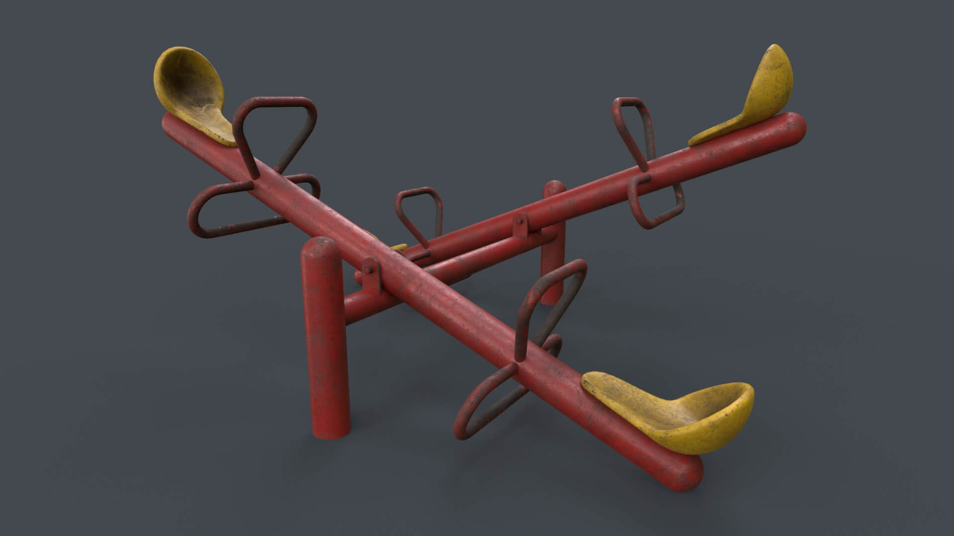 Modular Outdoor See Saw Playground C 3D Model by PBR Cool