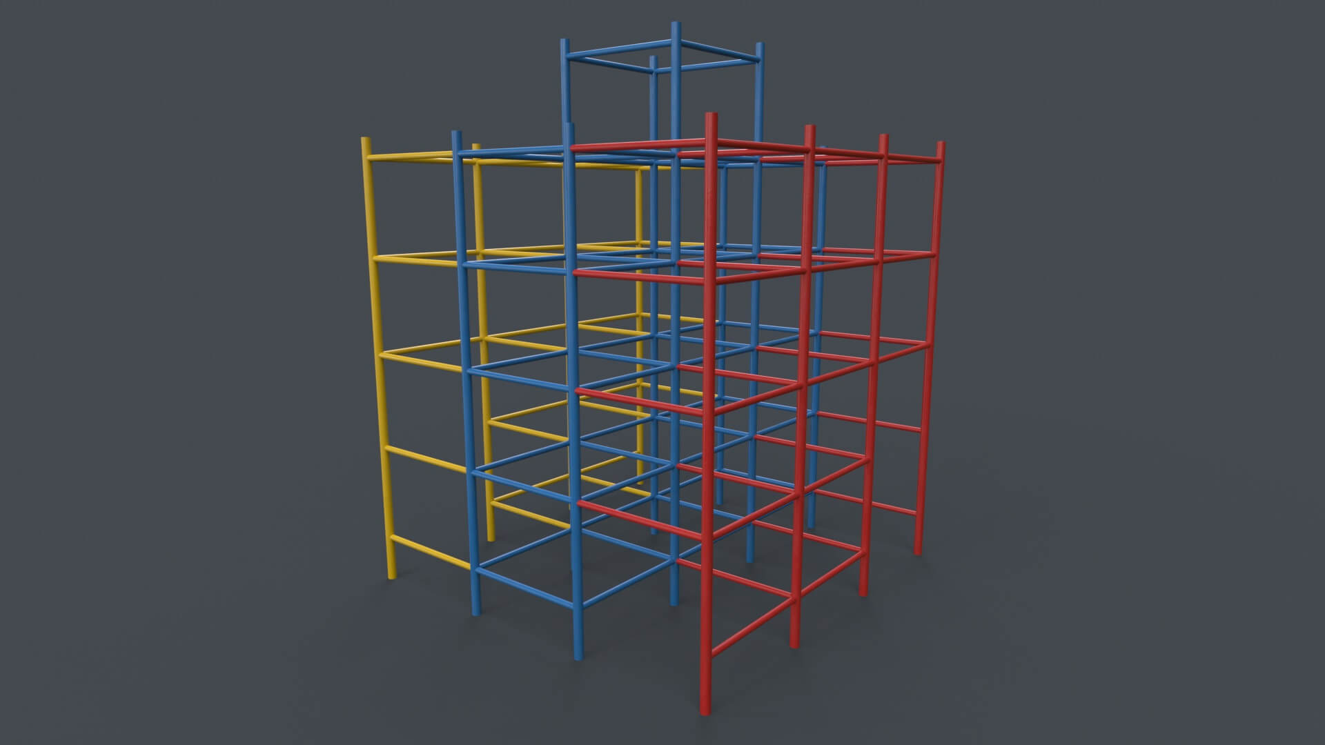 Outdoor Playground Steel Climbing Bars A - 3D Model by PBR Cool