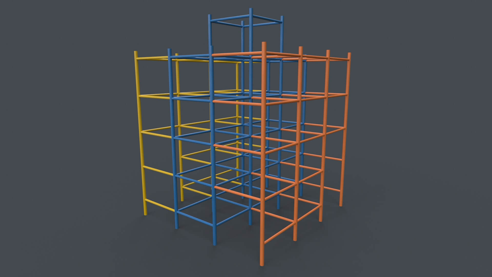 Outdoor Playground Steel Climbing Bars A - 3D Model by PBR Cool