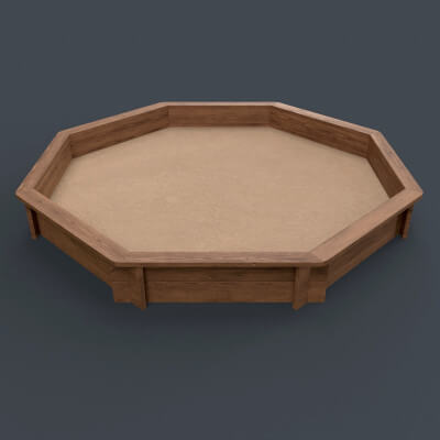 Outdoor Wooden Sandbox Octagon D