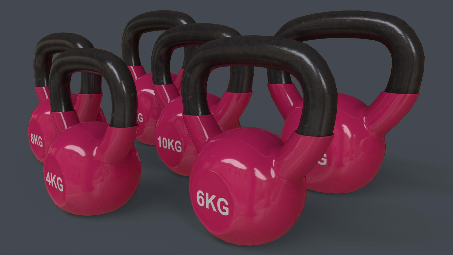 416KG Kettlebell V1 Pink 3D Model by PBR Cool
