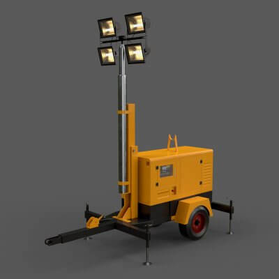PBR Mobile Light Tower Generator A - Yellow Dark