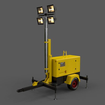 PBR Mobile Light Tower Generator A - Yellow Light