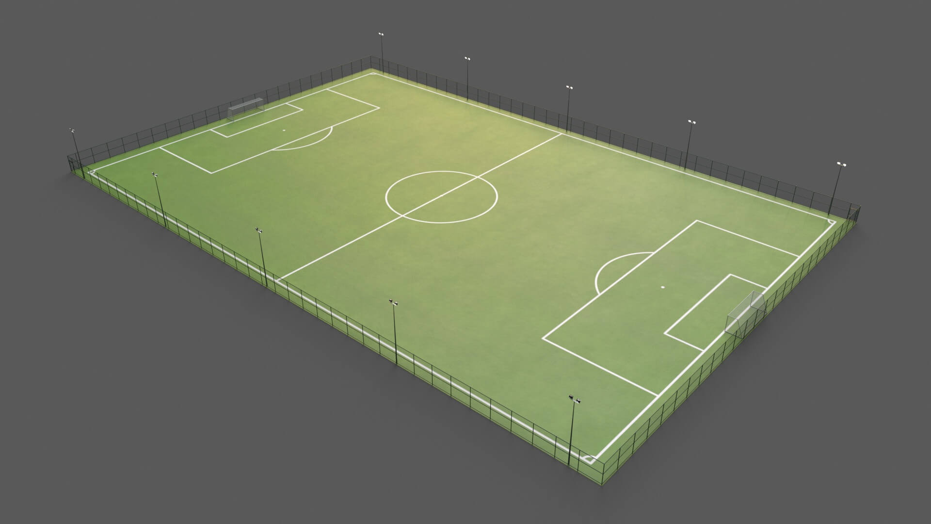 Modular Outdoor Soccer and Football Field 3D Model by PBR Cool