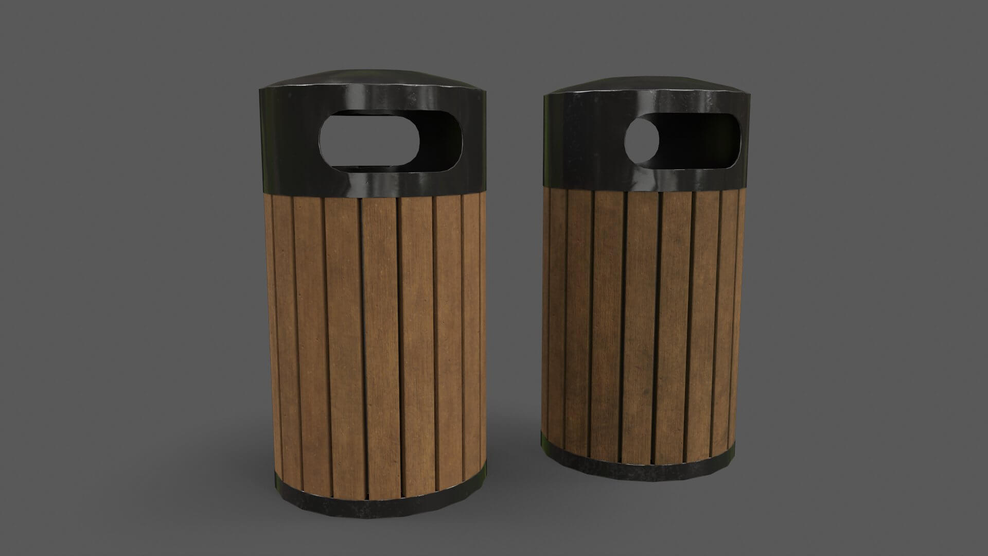 Outdoor Wooden Trash Bin 3D Model by PBR Cool