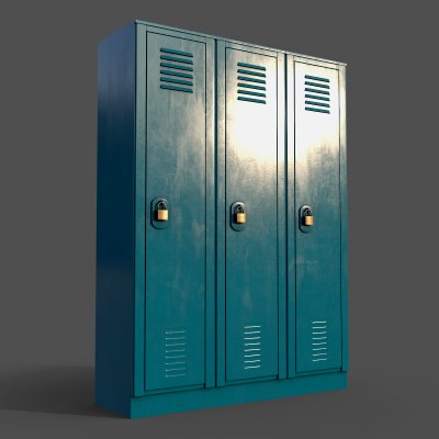 School Gym Locker 01 - Blue Sea