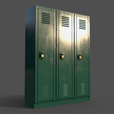School Gym Locker 01 - Green Dark