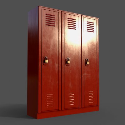 School Gym Locker 01 - Red