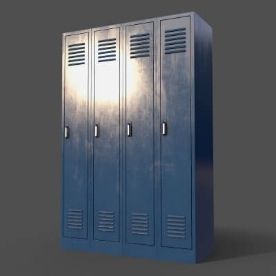 School Gym Locker 02 - Blue Dark