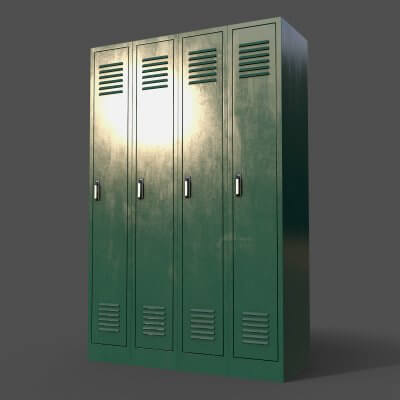School Gym Locker 02 - Green Dark