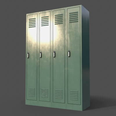 School Gym Locker 02 - Green Light