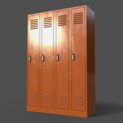 School Gym Locker 02 - Orange