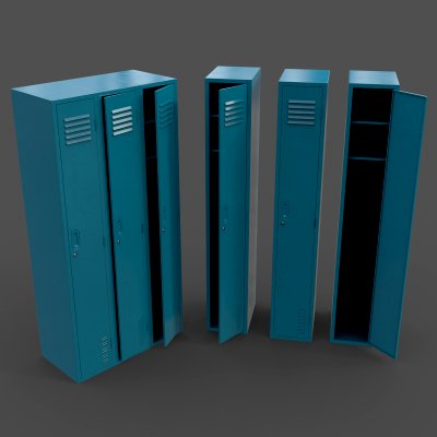 School Gym Locker 03 - Blue Sea