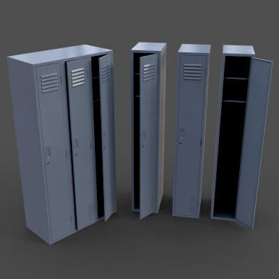 School Gym Locker 03 - Grey