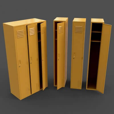 School Gym Locker 03 - Yellow
