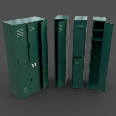 School Gym Locker 04 - Green Dark