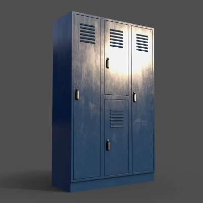 School Gym Locker 05 - Blue Dark