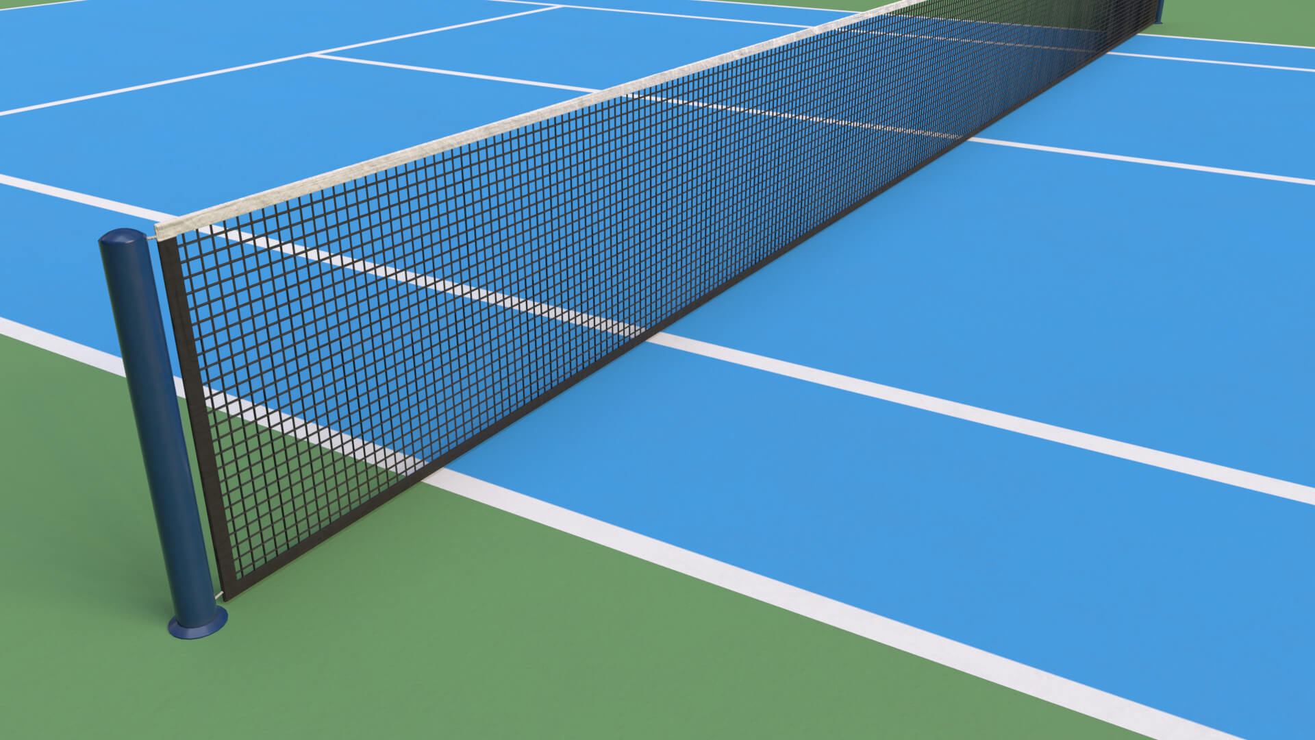 Tennis Court Floor and Net 3D Model by PBR Cool
