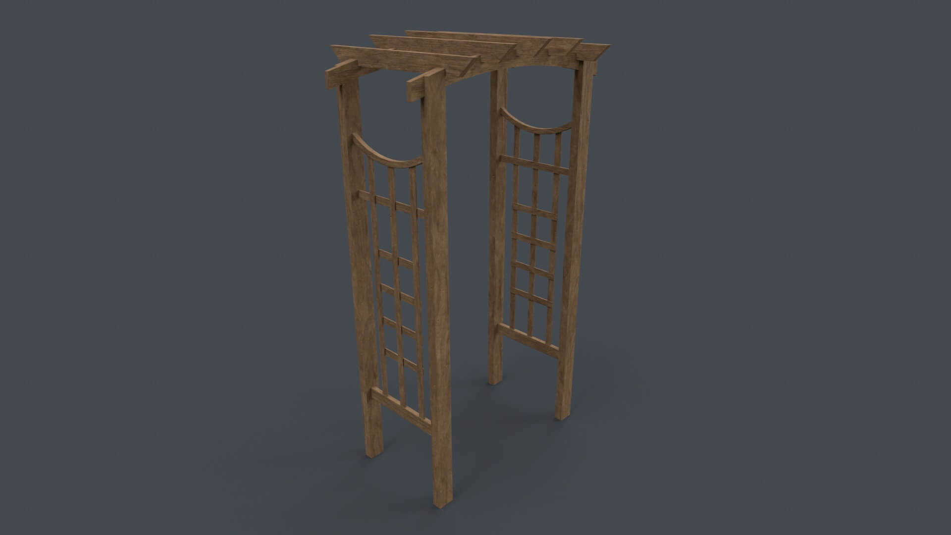 Wooden Arbour Garden Arch C - 3D Model by PBR Cool