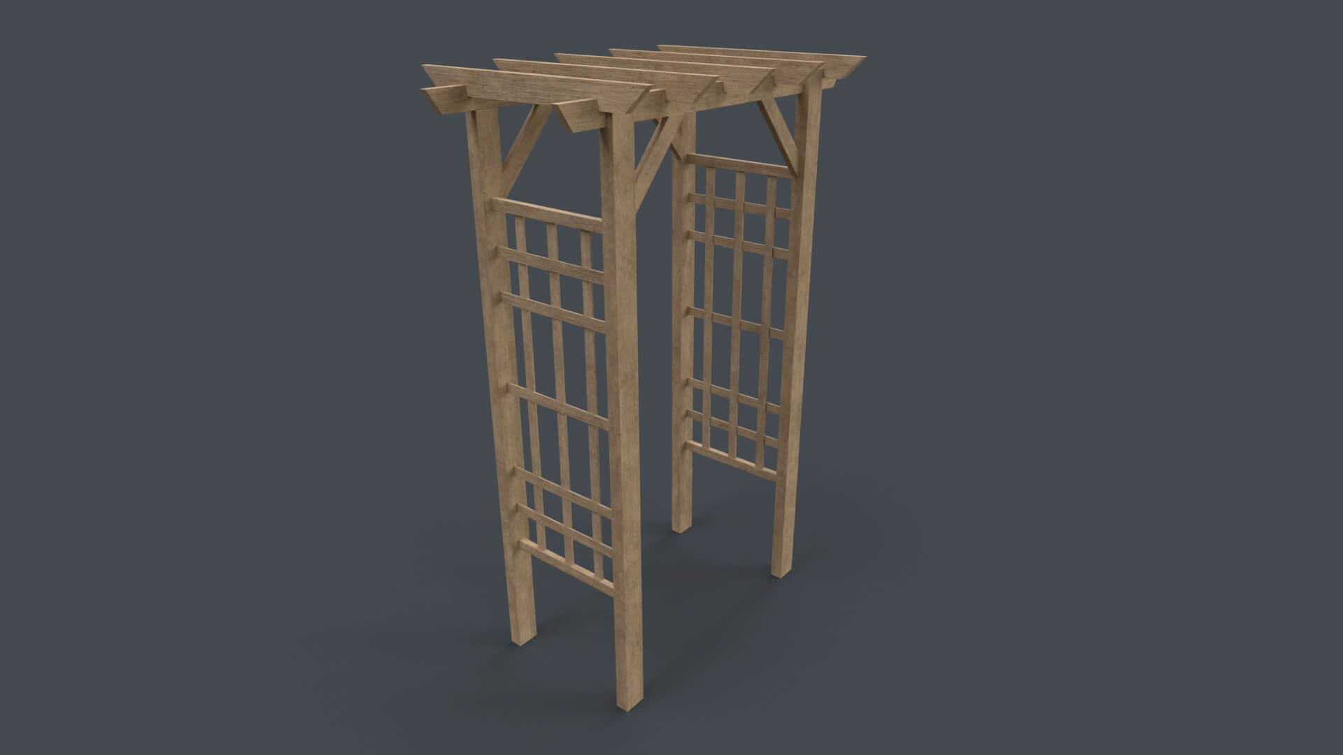 Wooden Arbour Garden Arch D - 3D Model by PBR Cool
