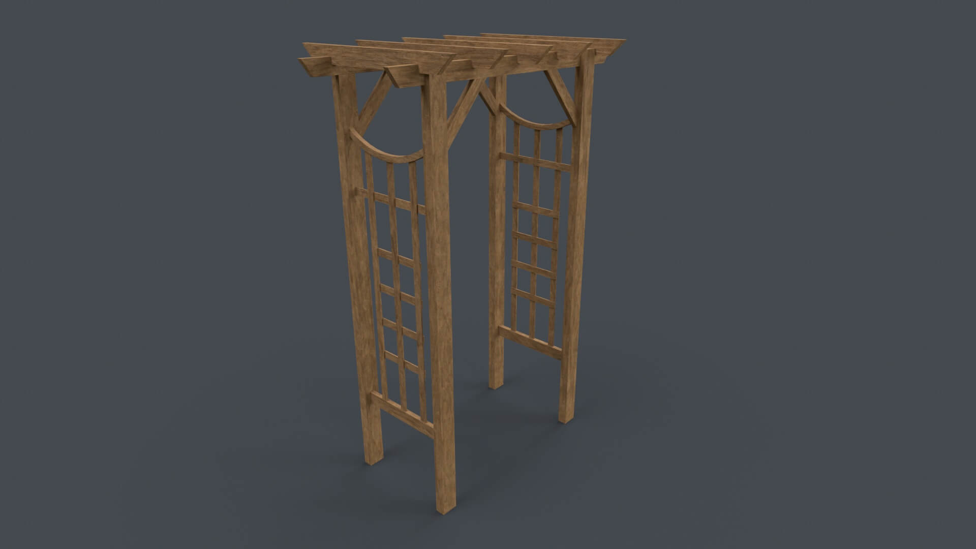 Wooden Arbour Garden Arch D - 3D Model by PBR Cool