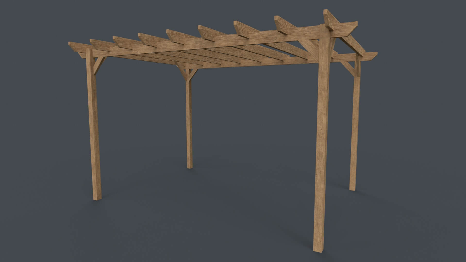 Wooden Pergola Gazebo C2 - 3D Model by PBR Cool