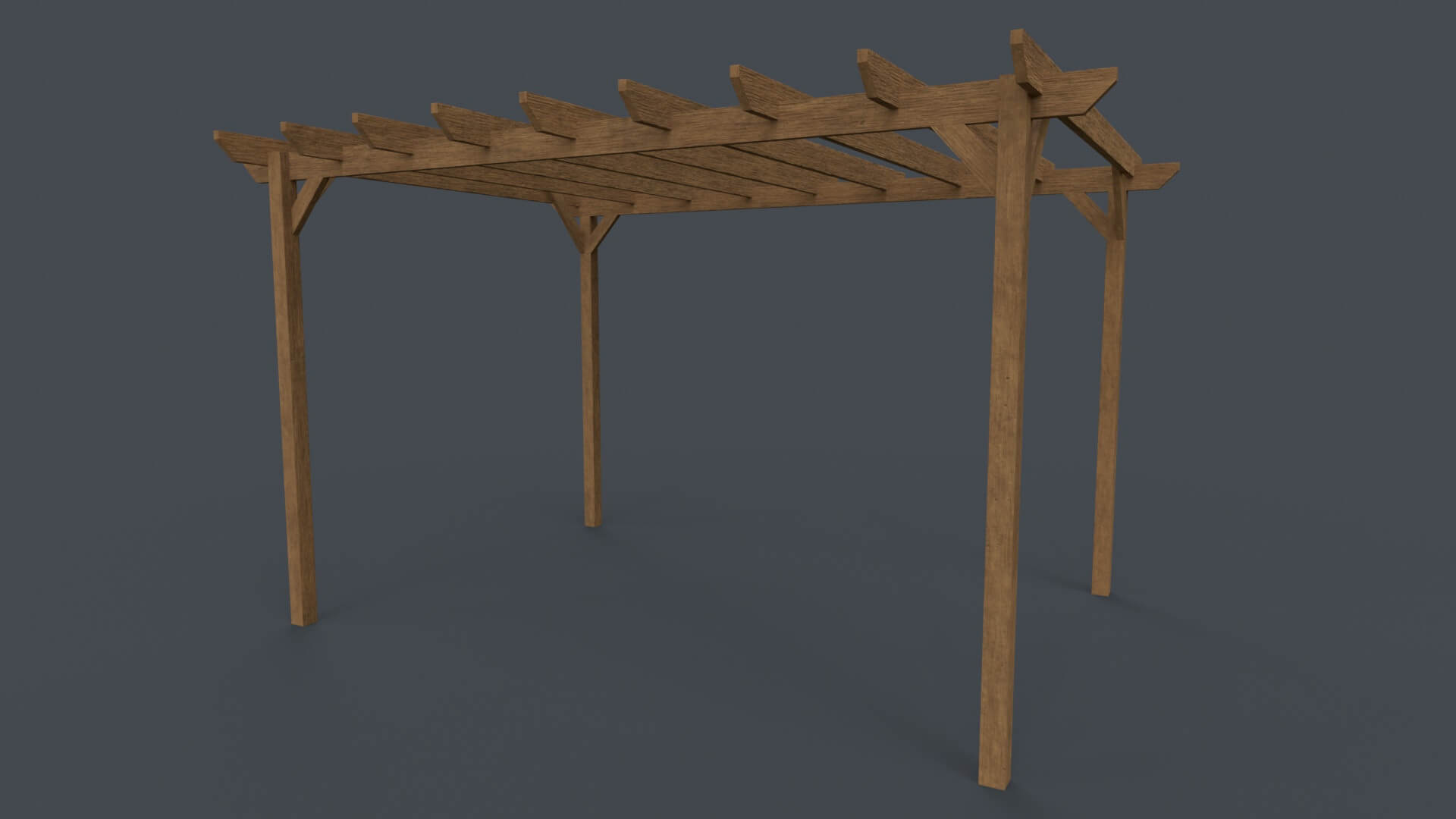 Wooden Pergola Gazebo C2 - 3D Model by PBR Cool