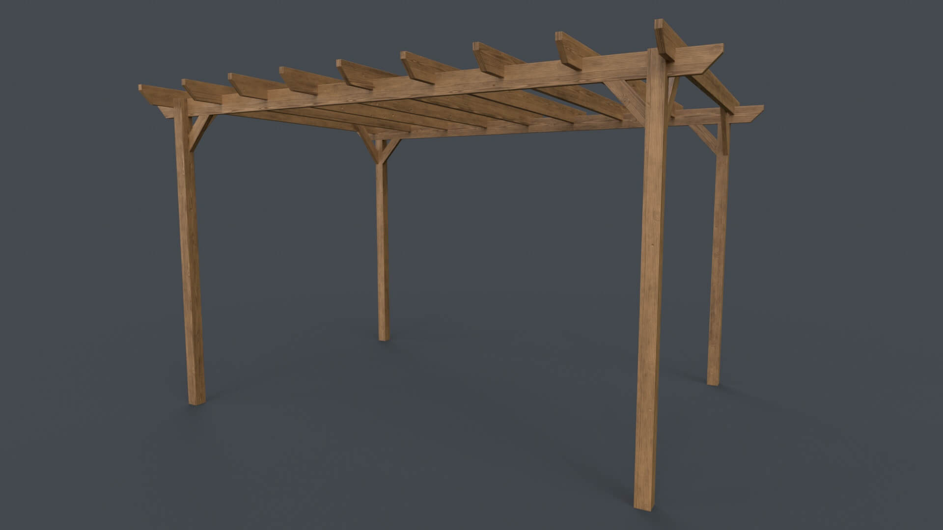 Wooden Pergola Gazebo C2 - 3D Model by PBR Cool