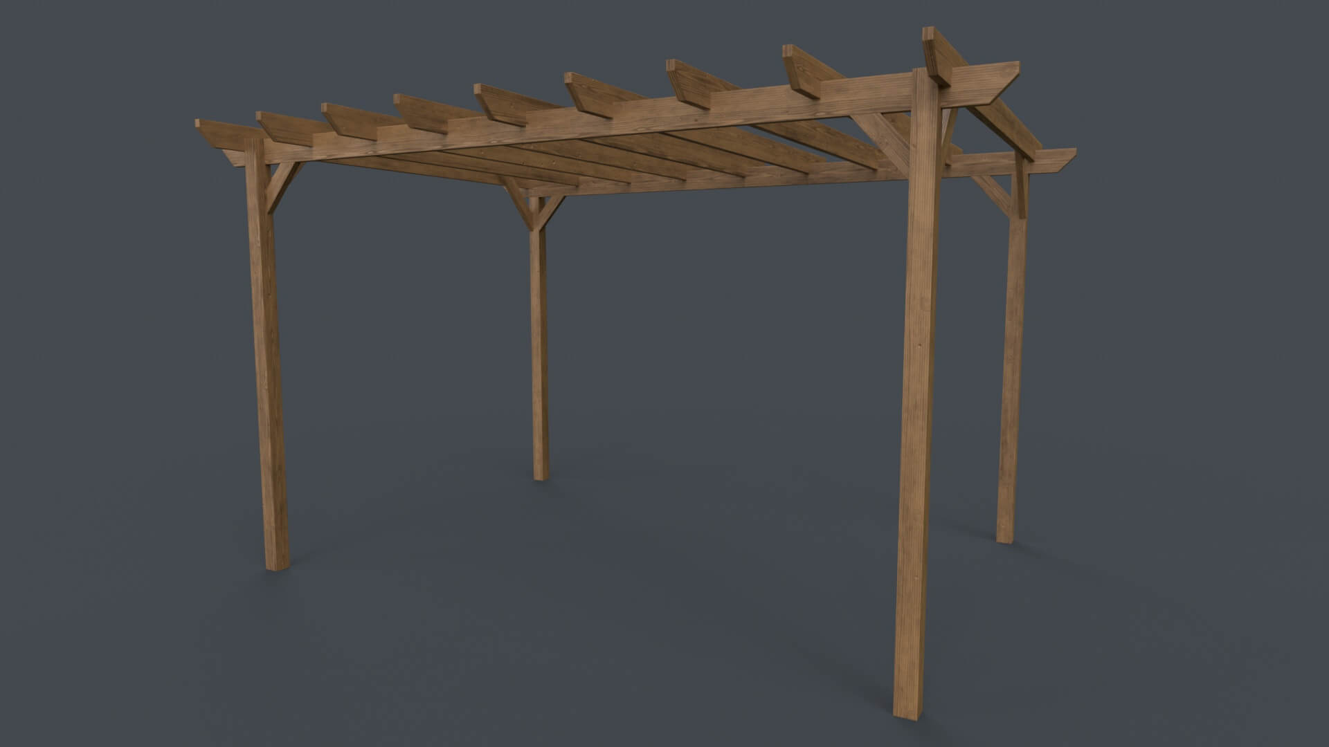 Wooden Pergola Gazebo C2 - 3D Model by PBR Cool
