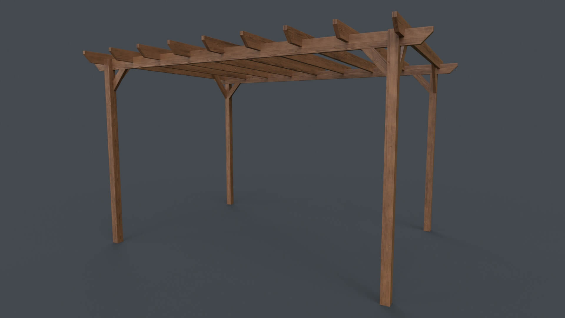 Wooden Pergola Gazebo C2 - 3D Model by PBR Cool