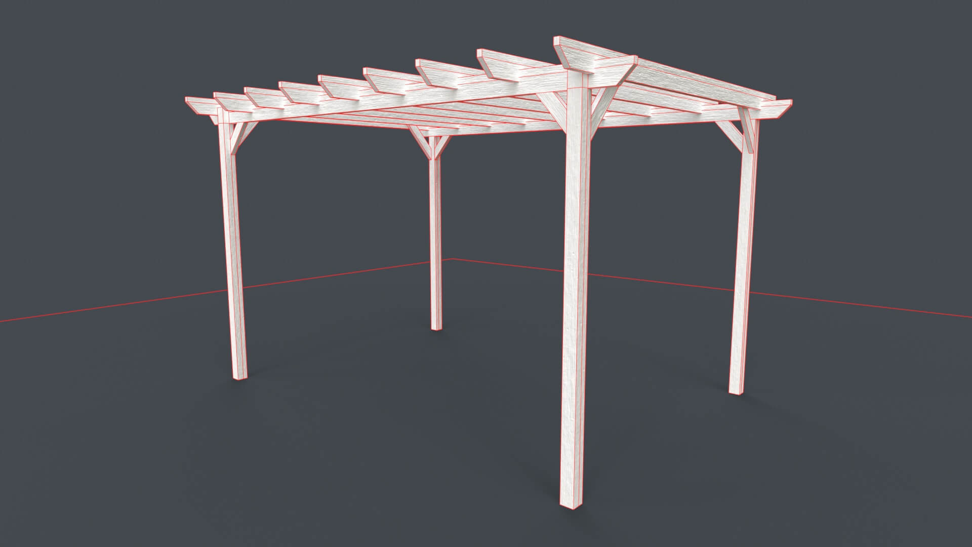Wooden Pergola Gazebo C2 - 3D Model by PBR Cool