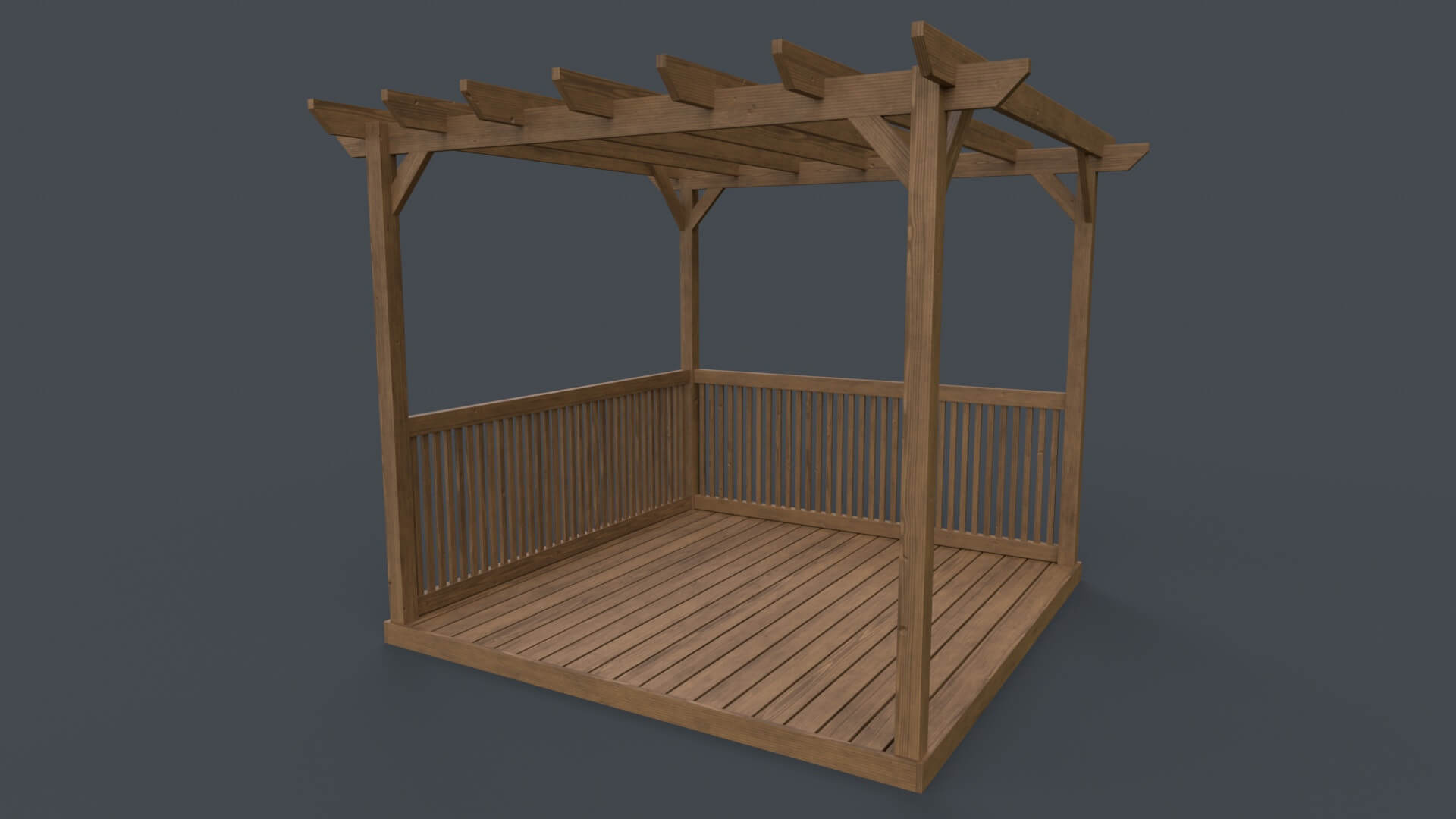 Wooden Pergola Gazebo C5 - 3D Model by PBR Cool