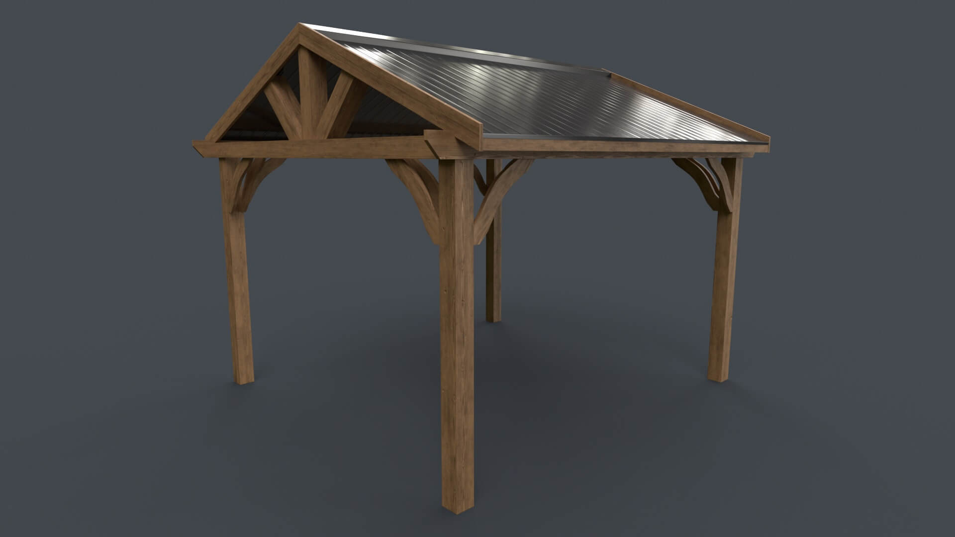 Wooden Pergola Gazebo C6 - 3D Model by PBR Cool