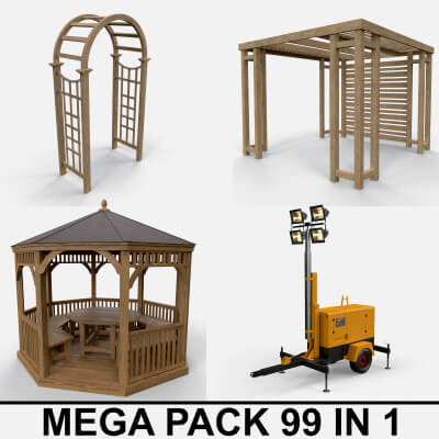 Street Park Pergola Gazebo - Mega Pack