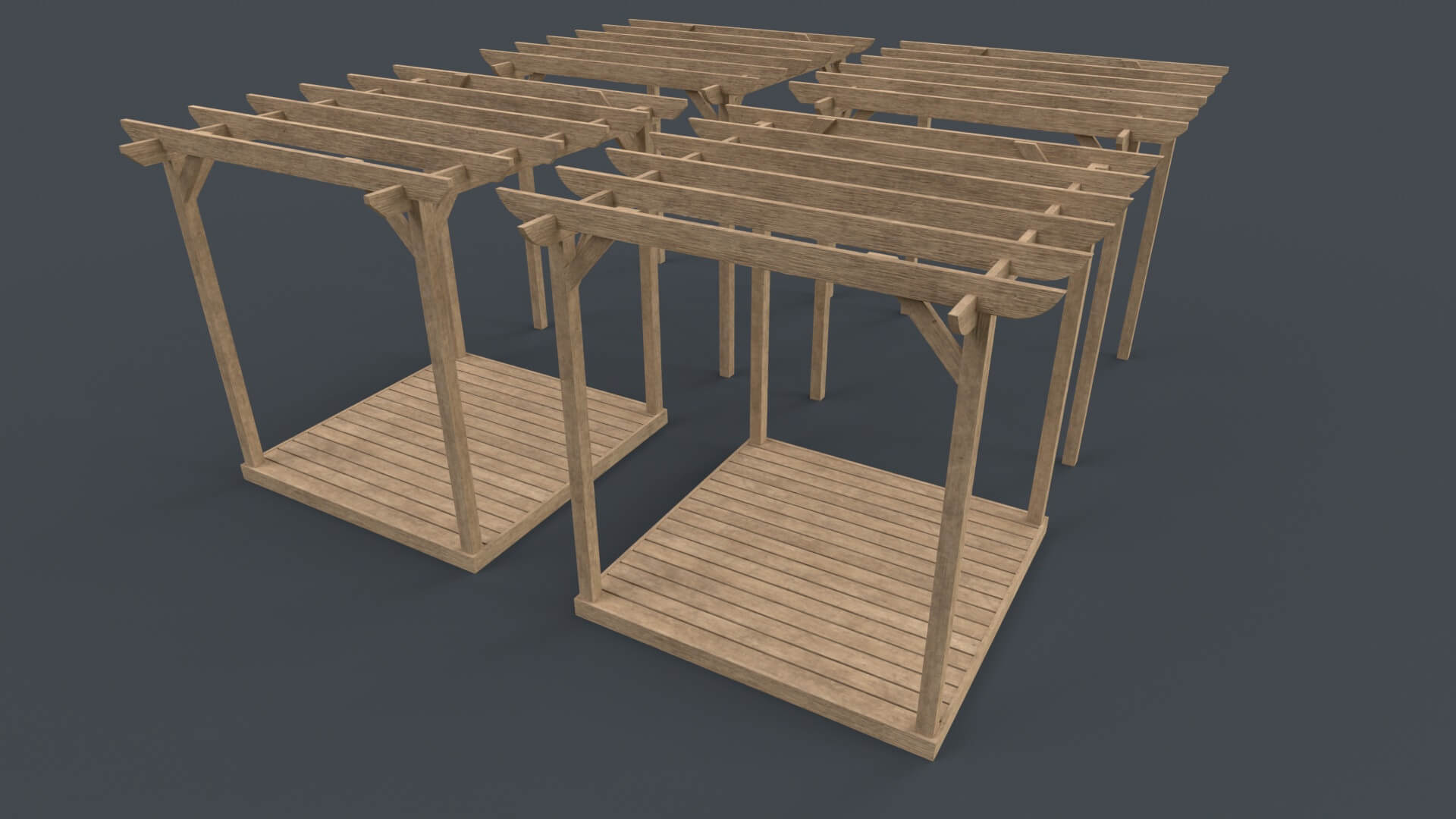 Wooden Pergola Gazebo A - Mega Pack by PBR Cool