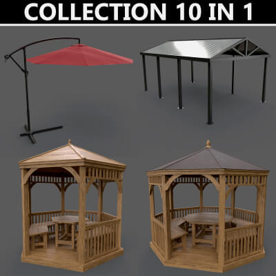 Wooden Pergola Gazebo C - Mega Pack