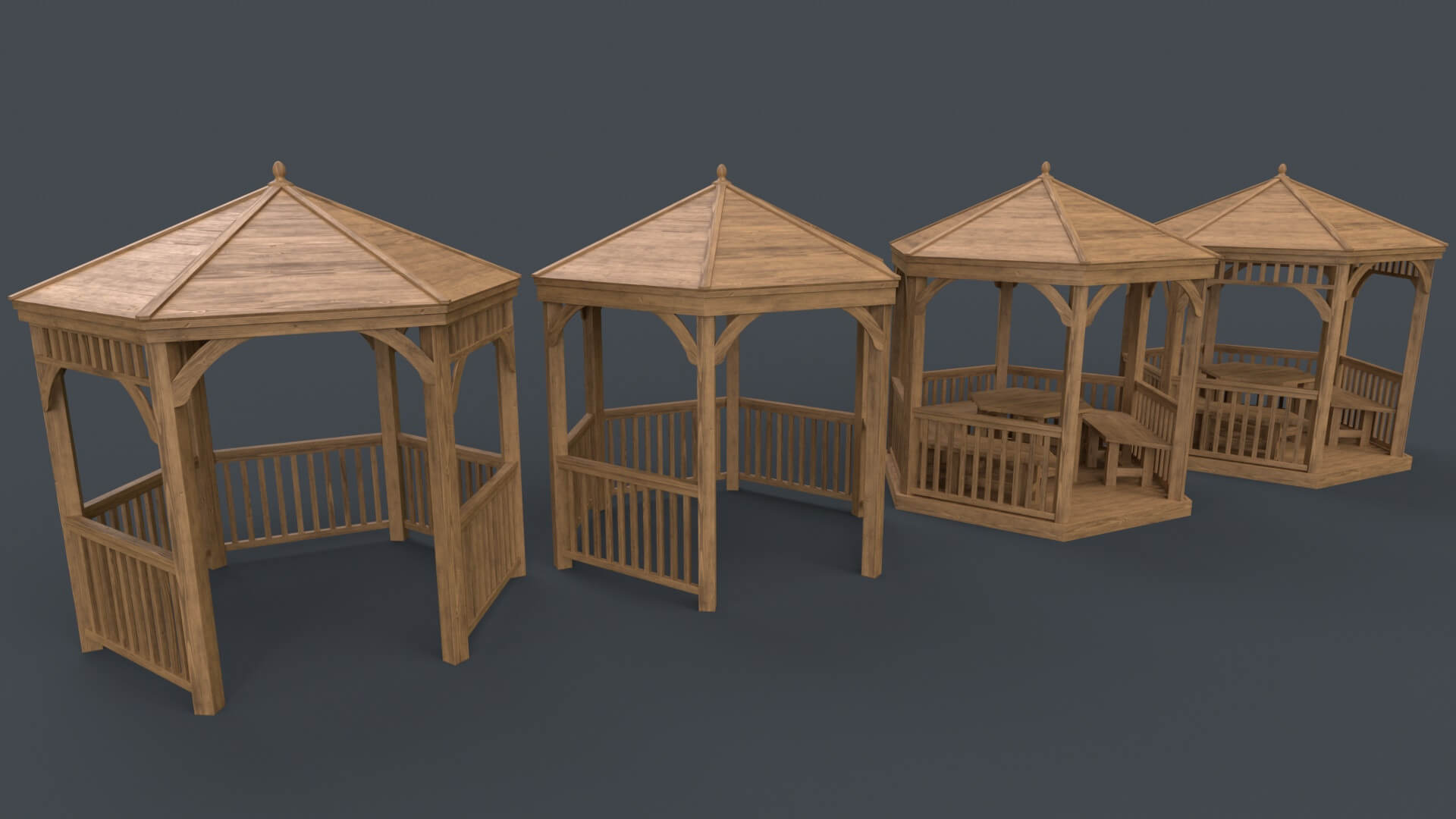 Wooden Pergola Gazebo C - Mega Pack by PBR Cool