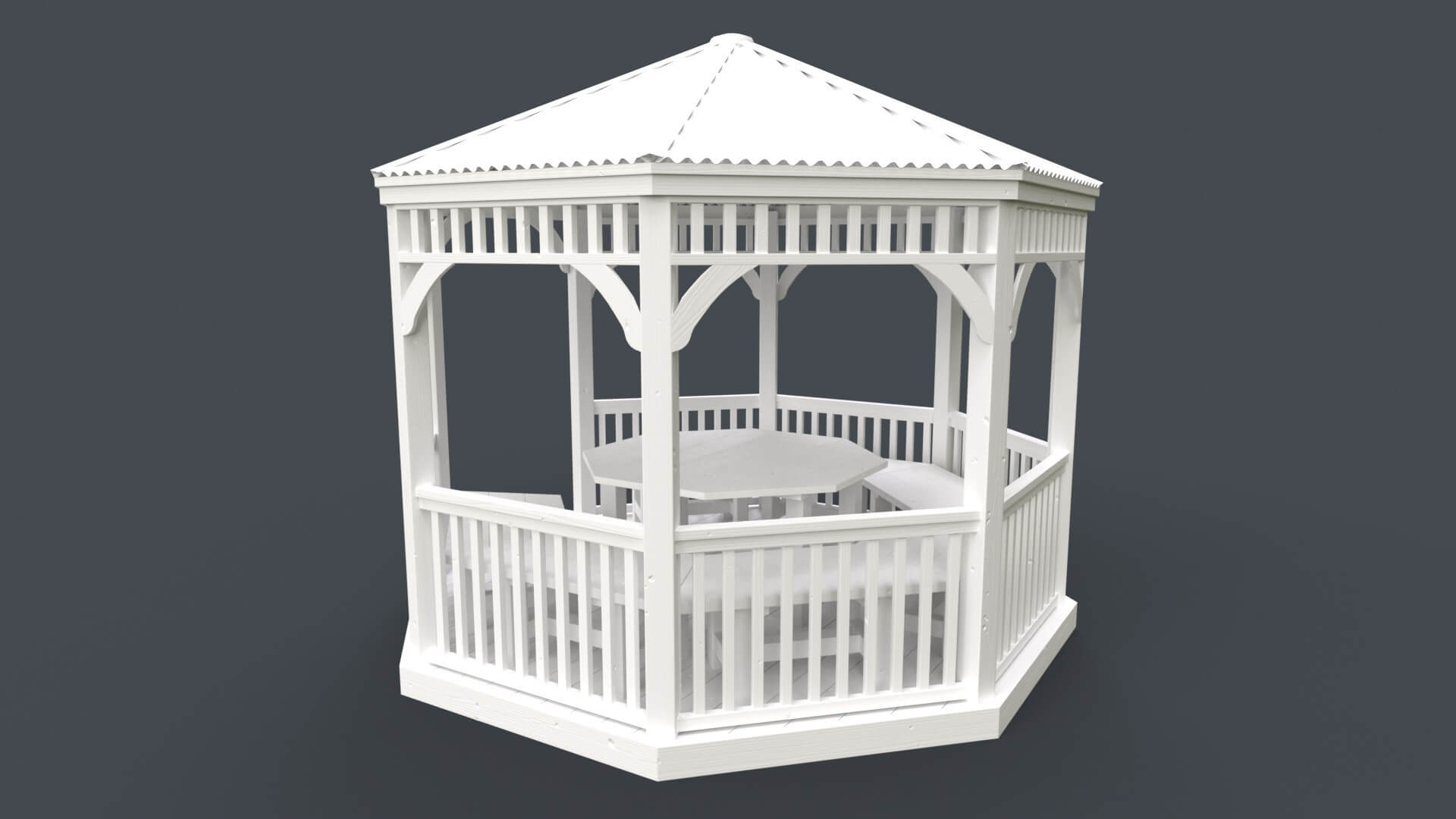 Wooden Pergola Gazebo E2 - 3D Model by PBR Cool