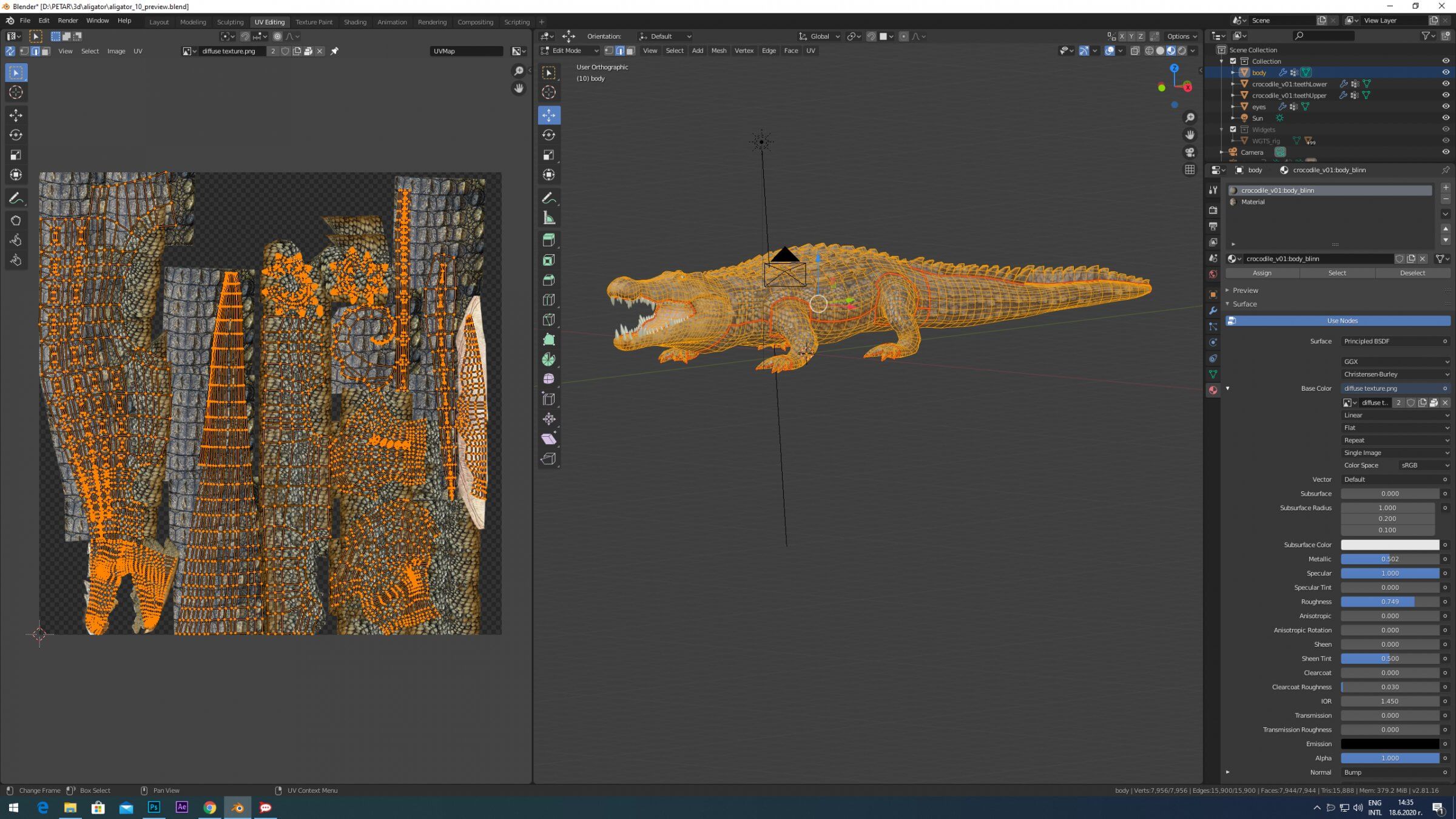 Alligator Real Measure 3D Model by Petar Doychev