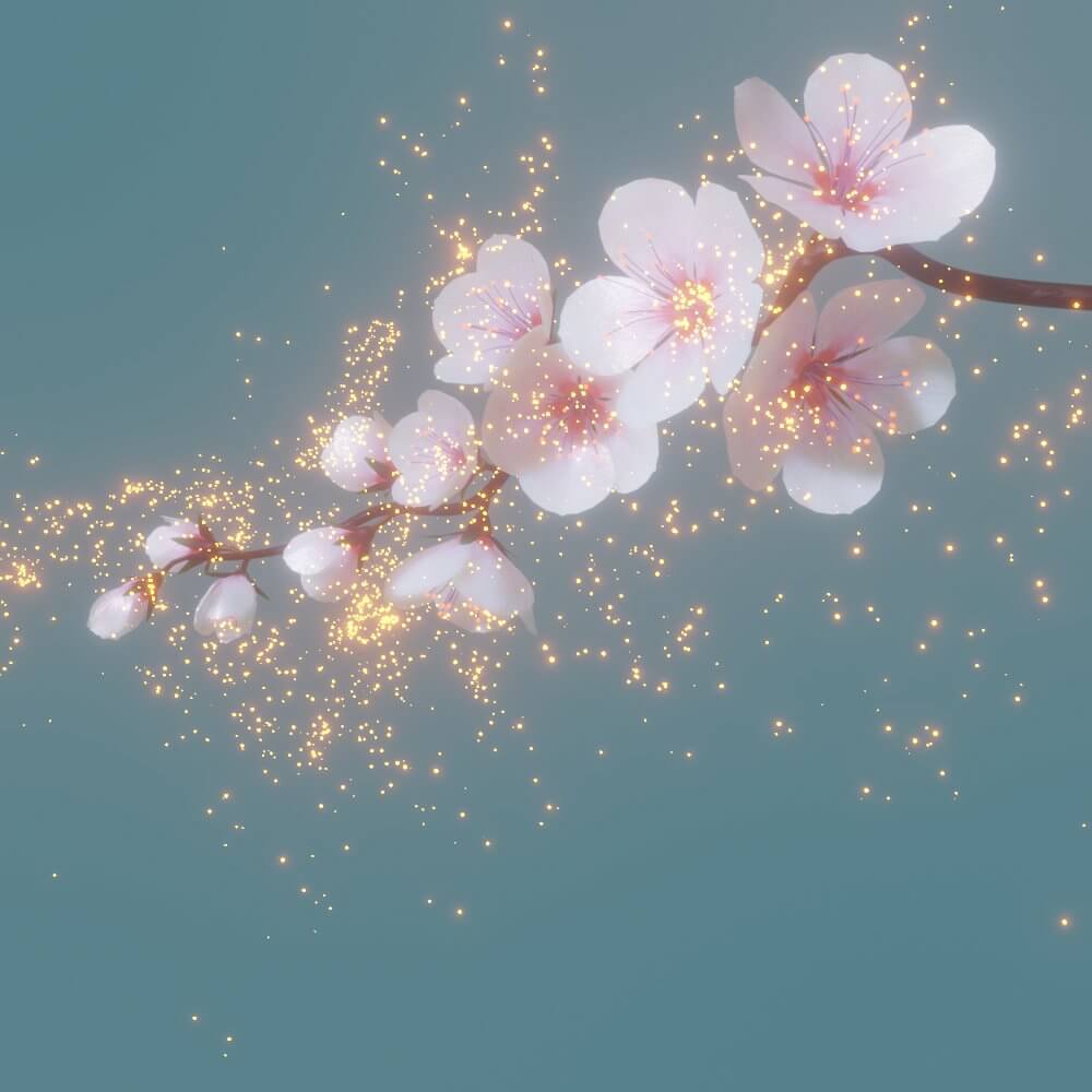 Cherry Blossom Branch 3D Model