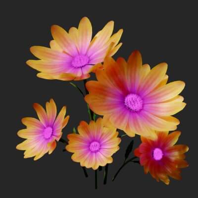 Animated Lily Flowers - 3D Model by Petar Doychev